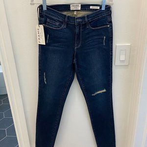 Frame Denim Distressed Straight Leg Jeans